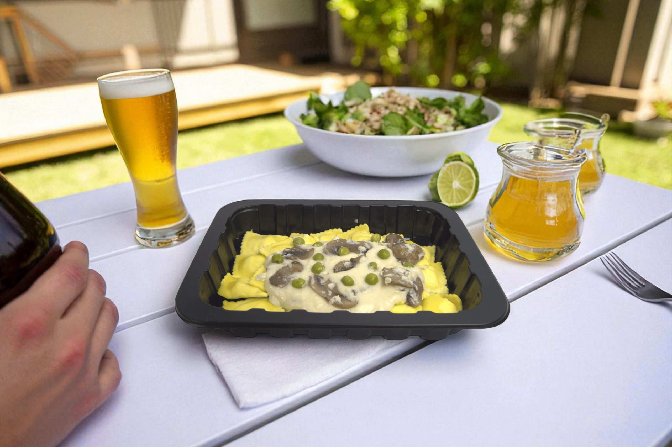 Ravioles de Ricota con Salsa Cremosa de Champiñones