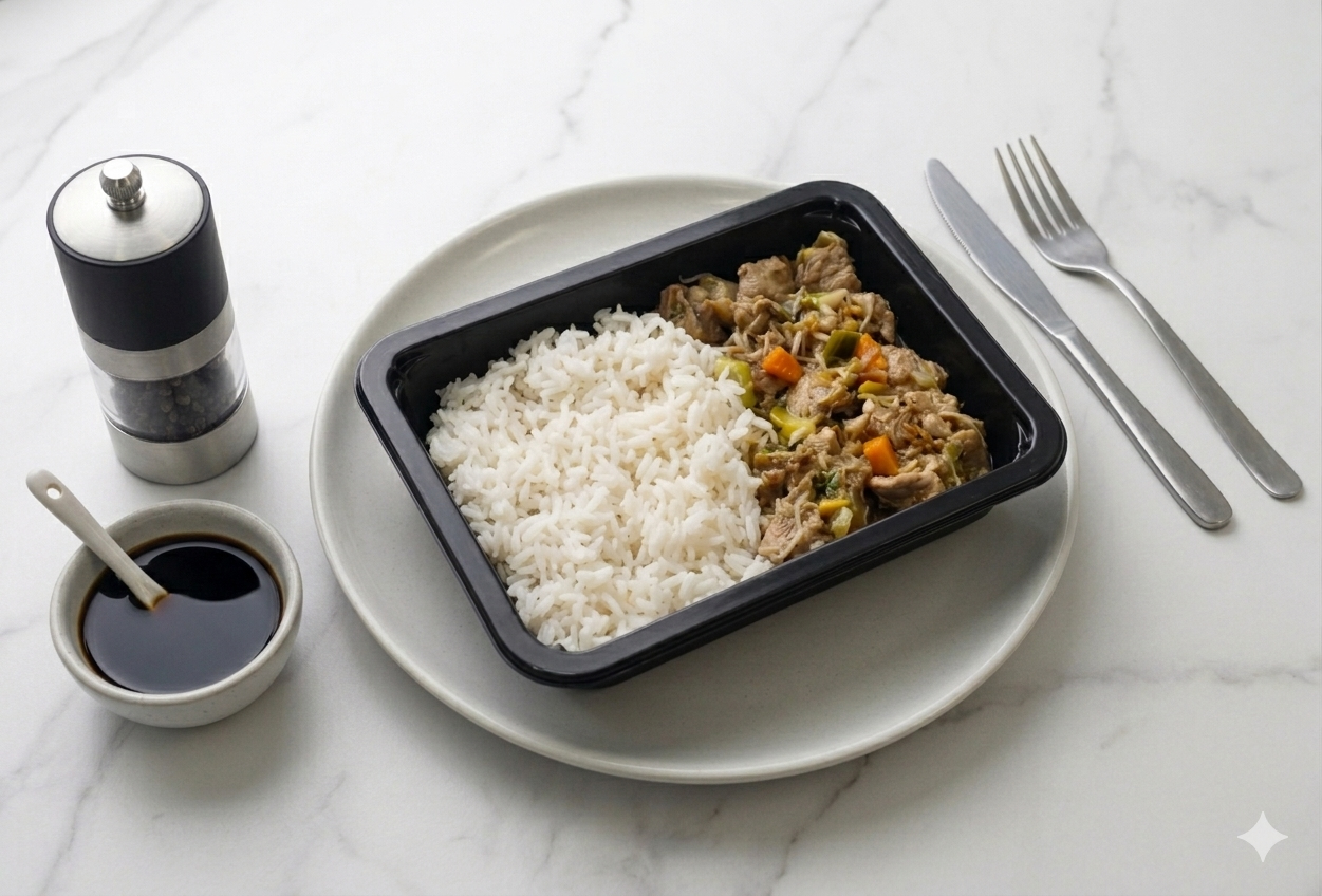 Chapsui de Cerdo con Arroz Blanco