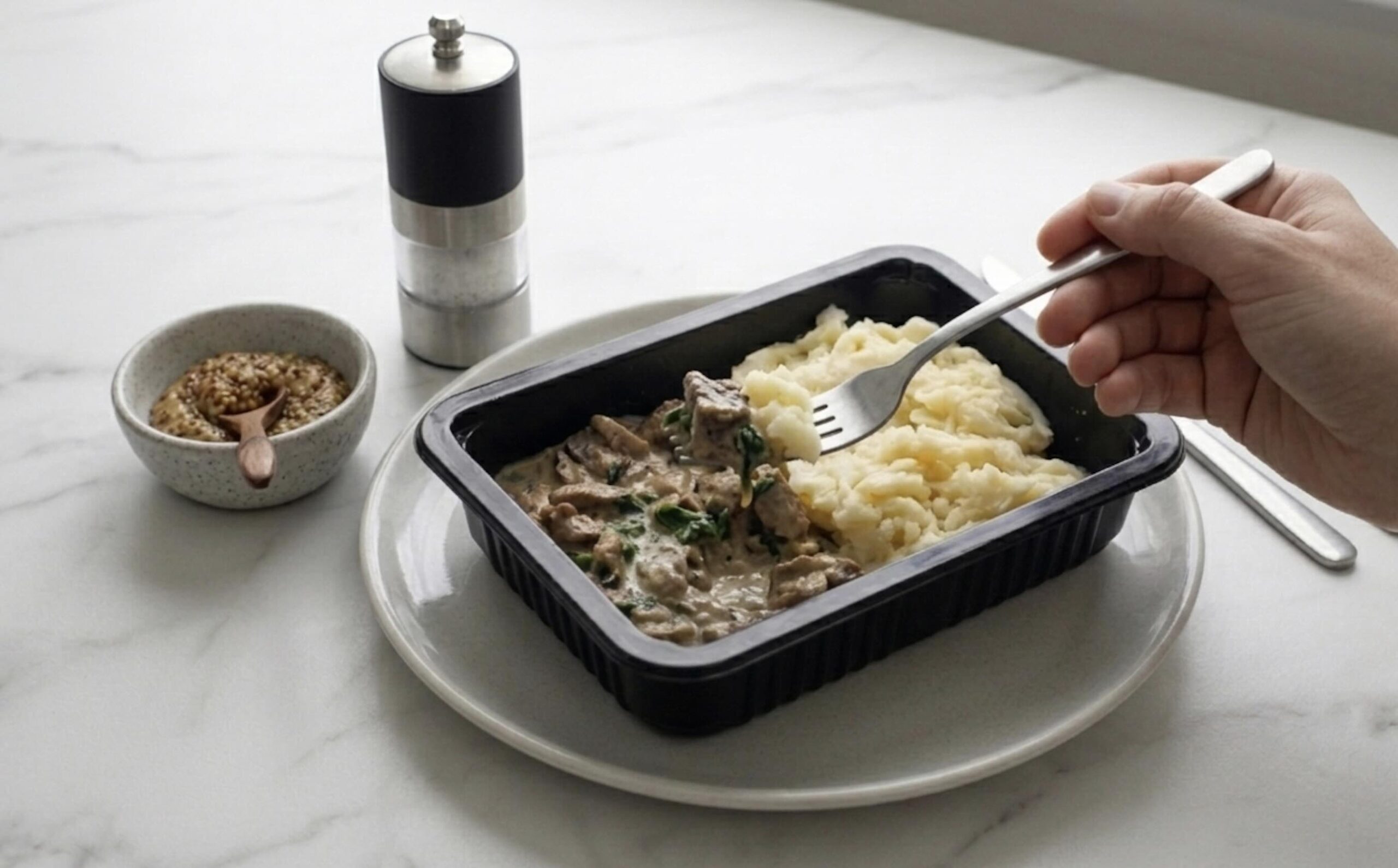 Strogonoff de Carne con Puré