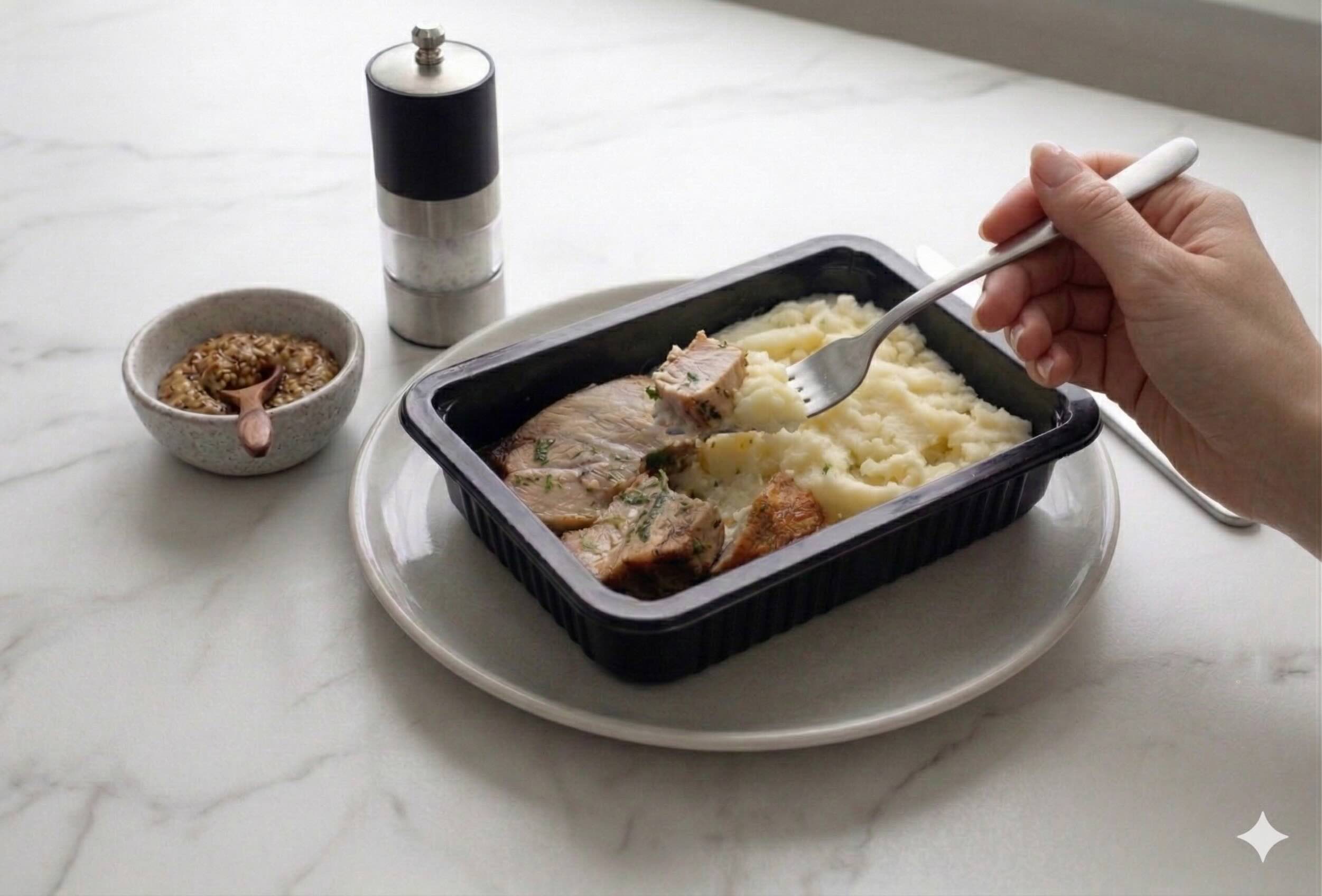 Cerdo a la Horno con Puré de Papas