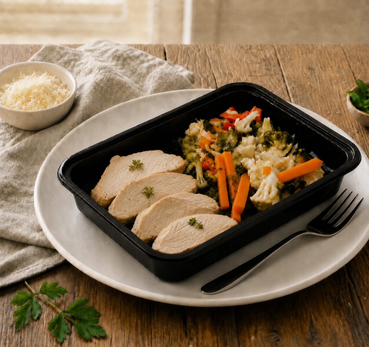 Pechuga de Pollo Asada  con Verduras Salteadas