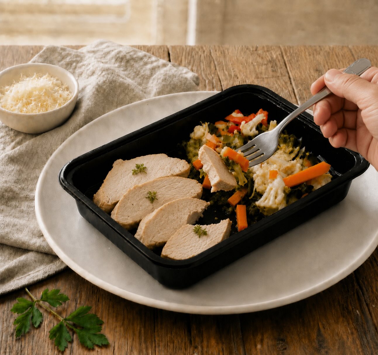 Pechuga de Pollo Asada  con Verduras Salteadas