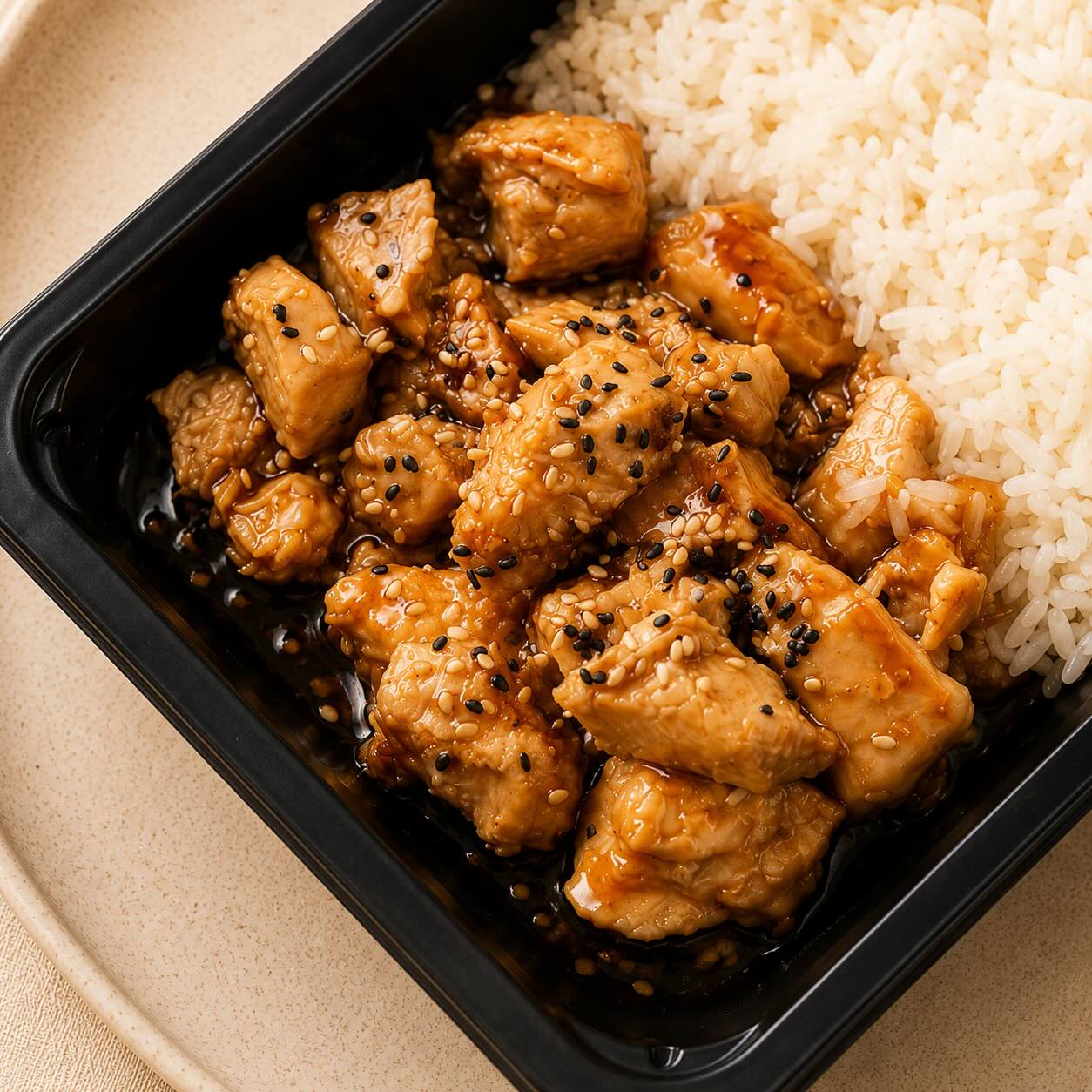 Pollo Teriyaki con Arroz Blanco