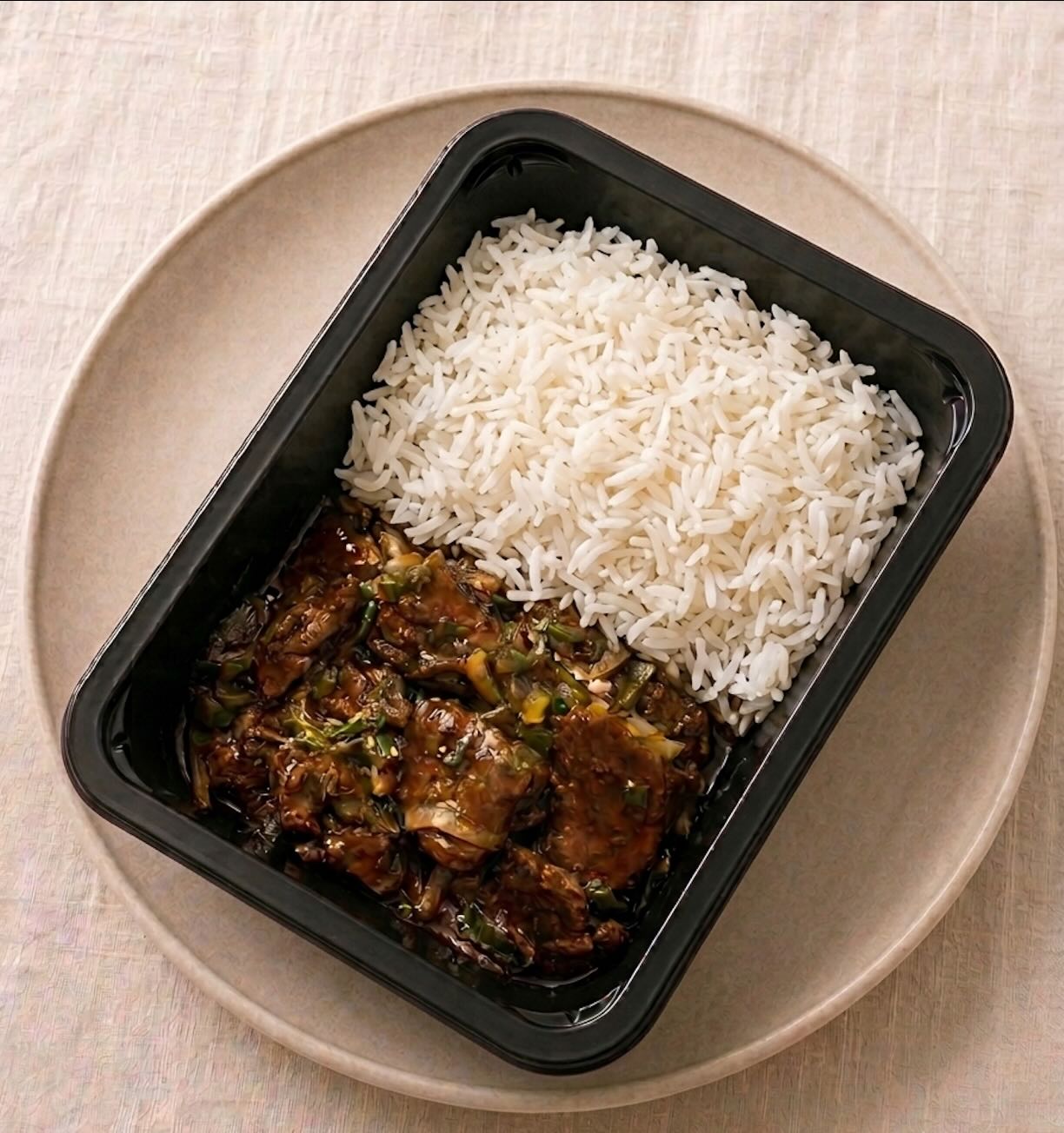 Carne Mongoliana con Arroz Blanco