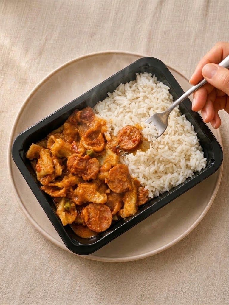Guatitas a la Española con Arroz Blanco